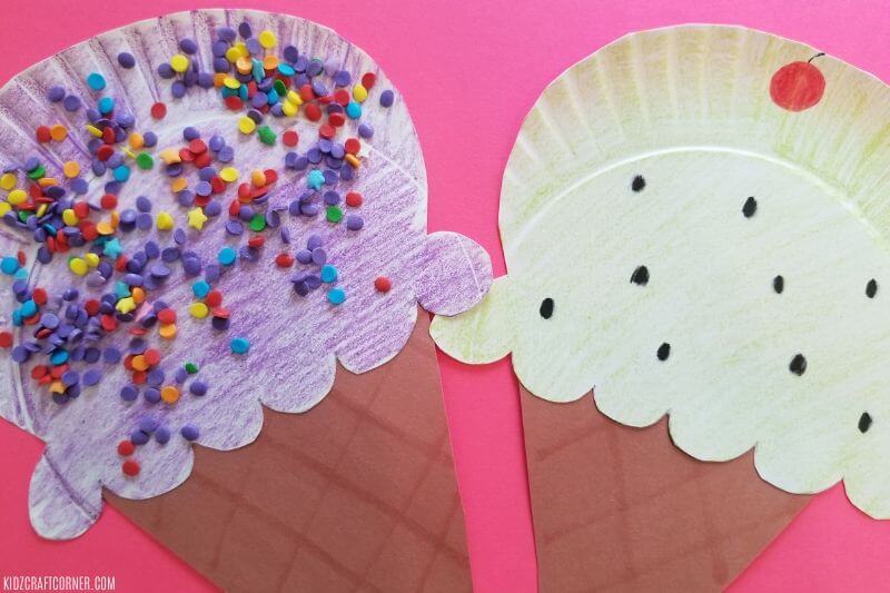 Colorful Cardboard Ice Cream Cone Craft for Kids - Crafting A Fun Life