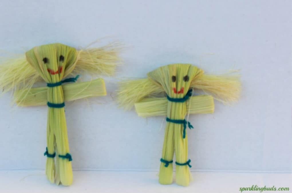 DIY dolls made with corn husks