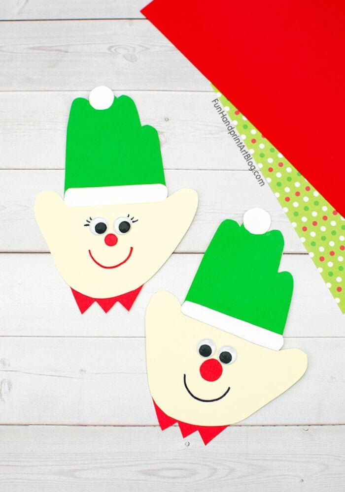 nopin="nopin" Handprint elf craft idea