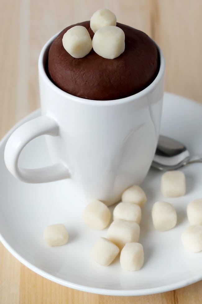 sensory playdough pretend hot chocolate featuring a cocoa cup