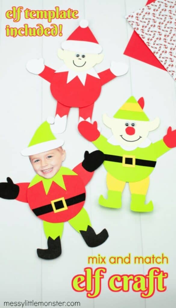 nopin="nopin" paper mix and match elves craft idea for kids