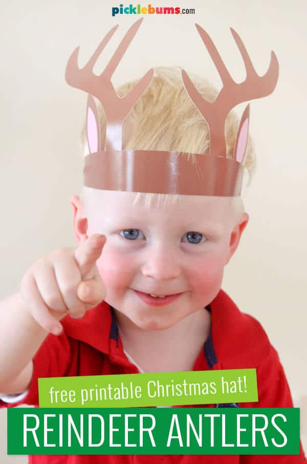 nopin="nopin" printable reindeer antlers on a blonde's child head