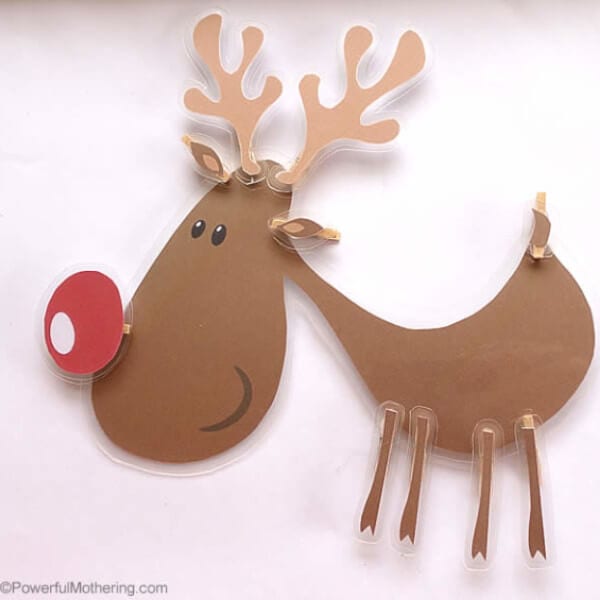 nopin="nopin" reindeer bag made with craft paper on a white backdrop