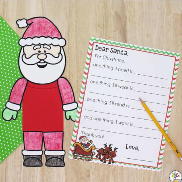 nopin="nopin" Santa paper shape craft to a santa letter printable