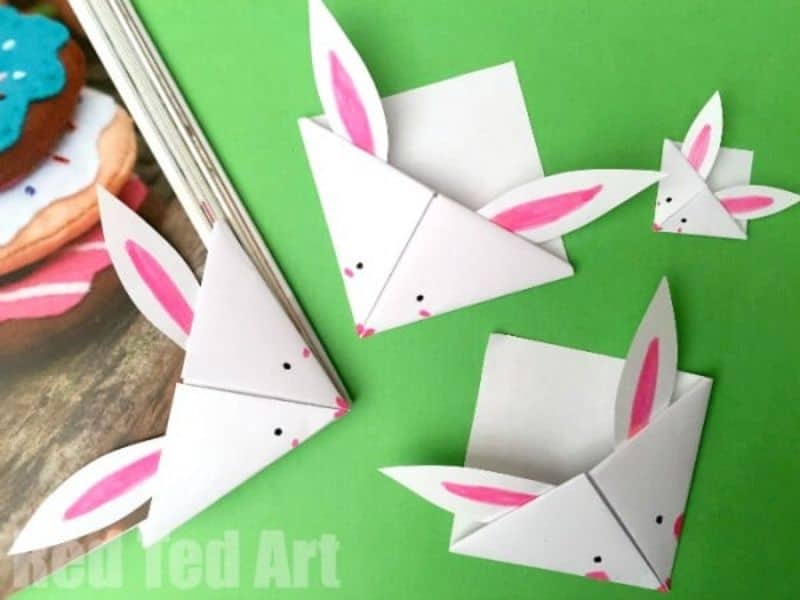 bunny origami bookmarks