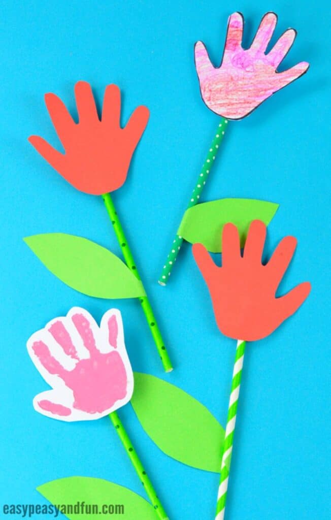 handprint flowers for Mother's Day