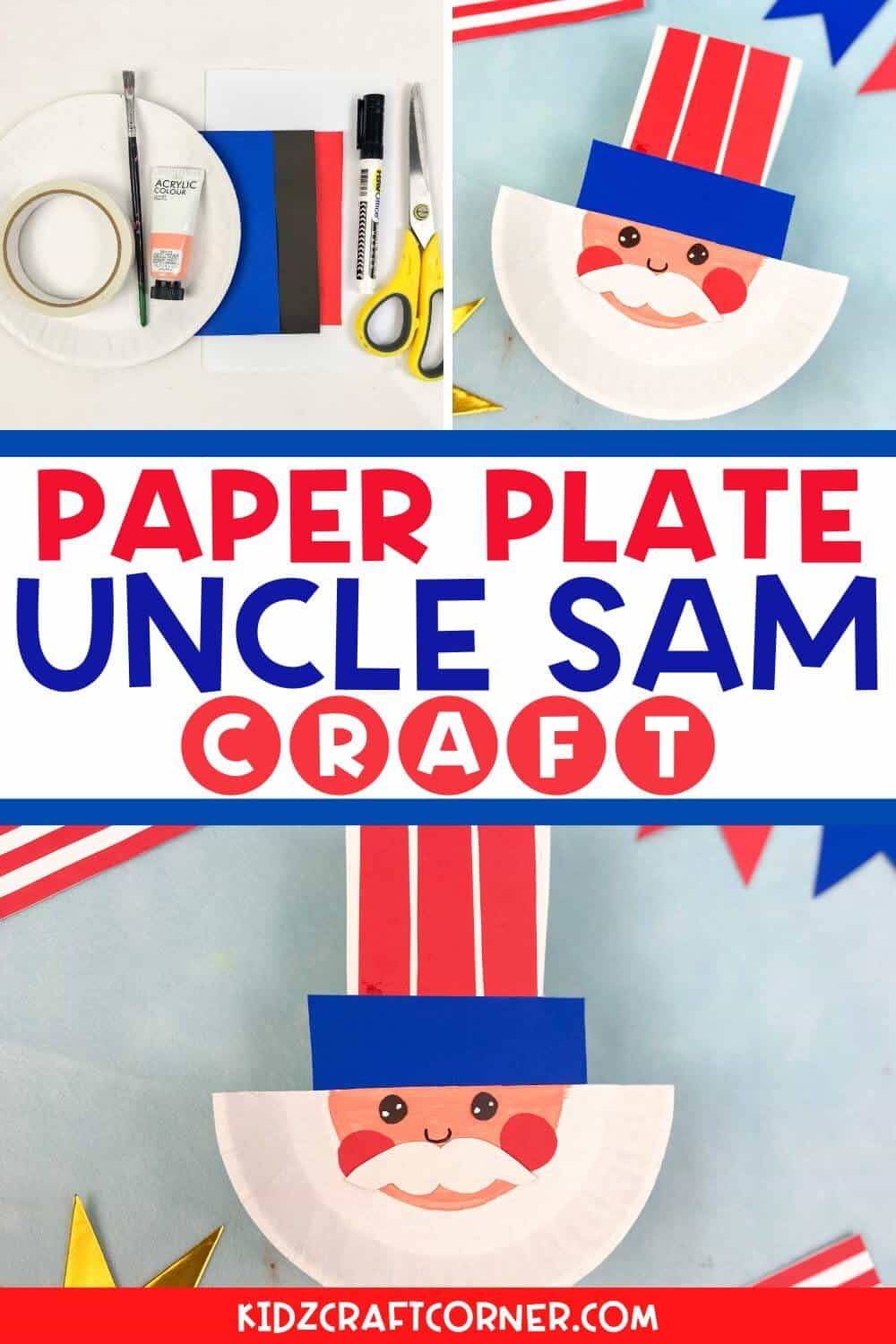 Uncle Sam Paper Plate Craft For Kids - Kidz Craft Corner