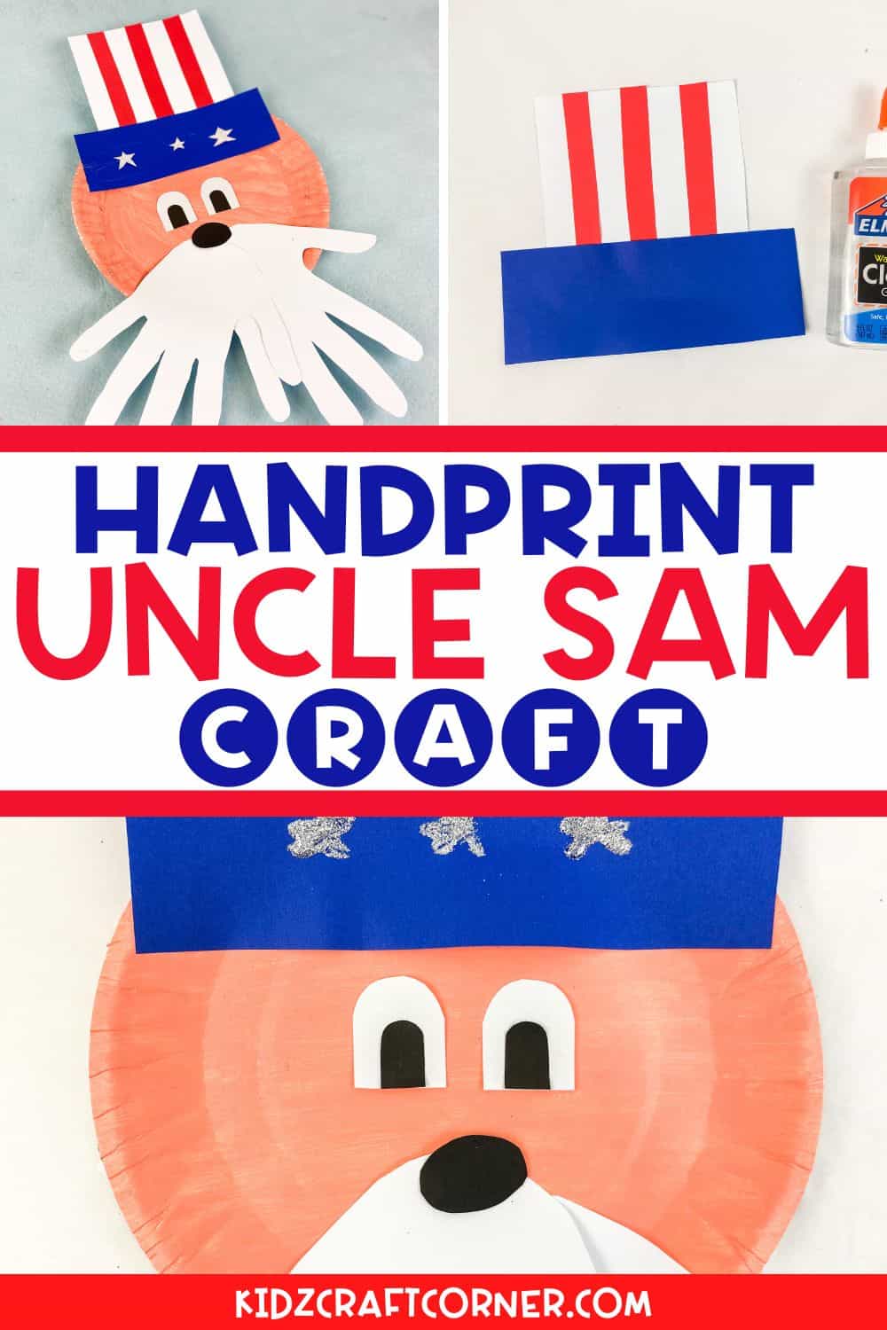 Easy Handprint Uncle Sam Craft for Kids - Kidz Craft Corner