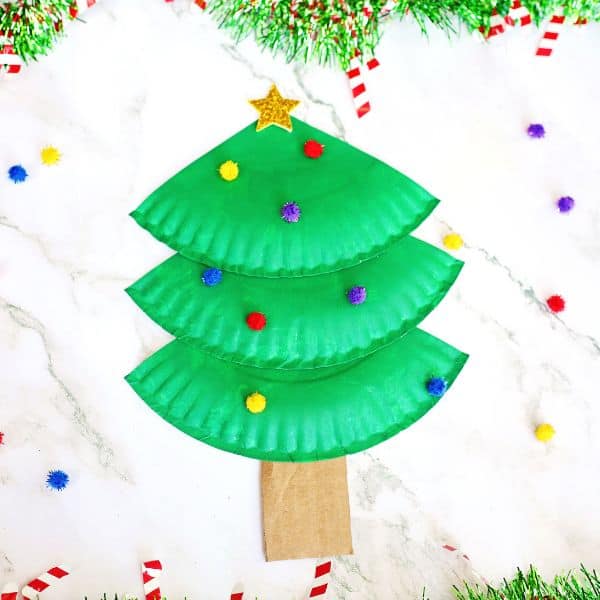 Paper Plate Christmas Tree Craft for Kids - Kidz Craft Corner